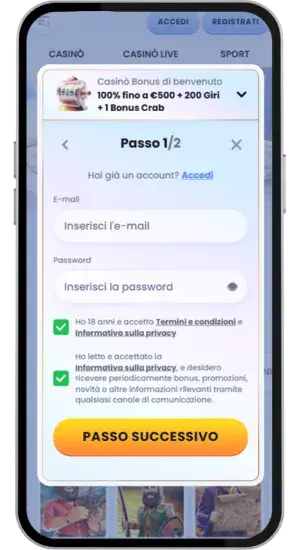 Registra un account